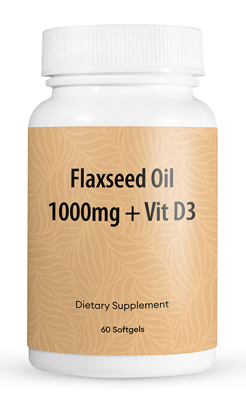 Flaxseed Oil 1000mg + Vit D3 Softgel